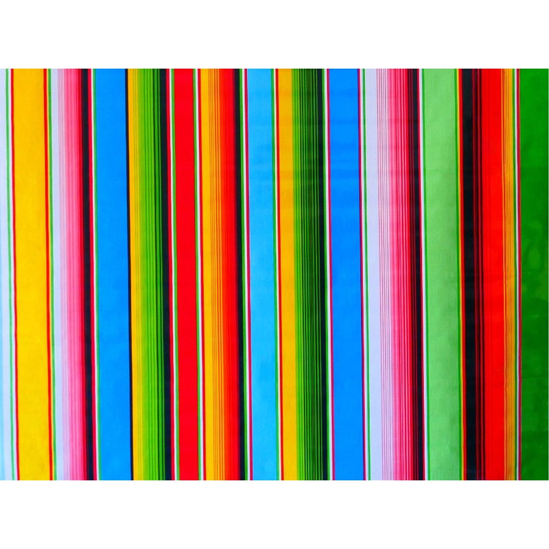 Mexican Oilcloth Table Cover - Serape Stripes