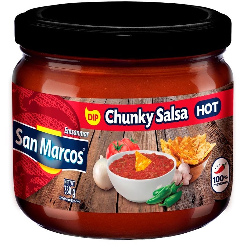 San Marcos Chunky Salsa Dip Hot 330gm