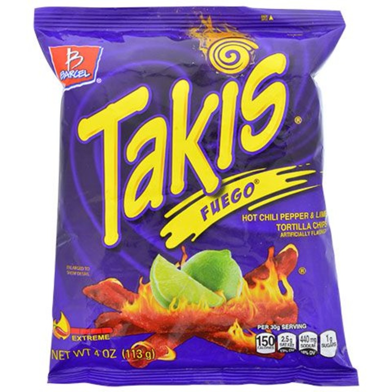 Takis Fuego Chili Pepper and Lime Tortilla Chips 90gm