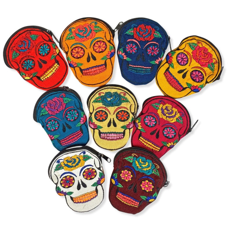Colourful Sugar Skull Calavera Coin Purse