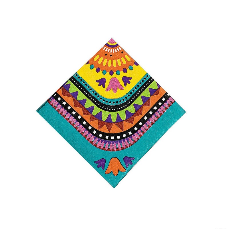 Festive Fiesta Beverage Napkins - 16 pack