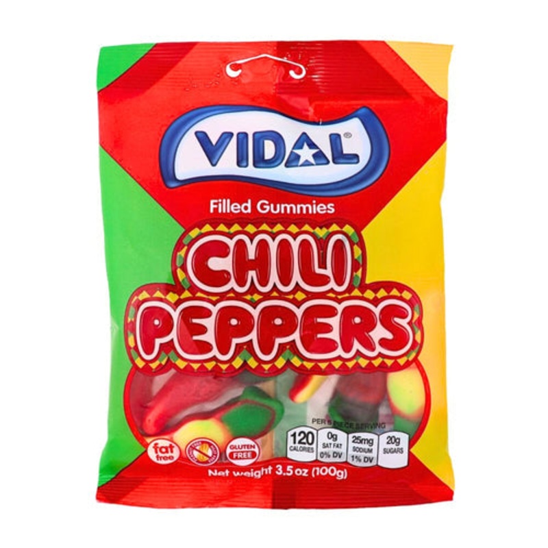 Vidal Hot Chili Pepper Filled Gummies 100gm