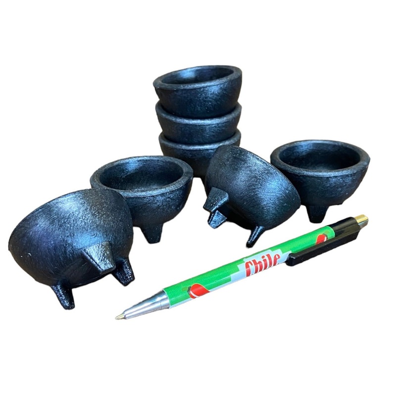 Black Molcajete-style Plastic Condiment Bowl - mini size