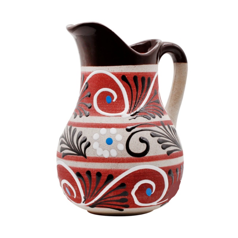 Mexican Ceramic Water Pitcher - Jarra de Ceramica Decorada