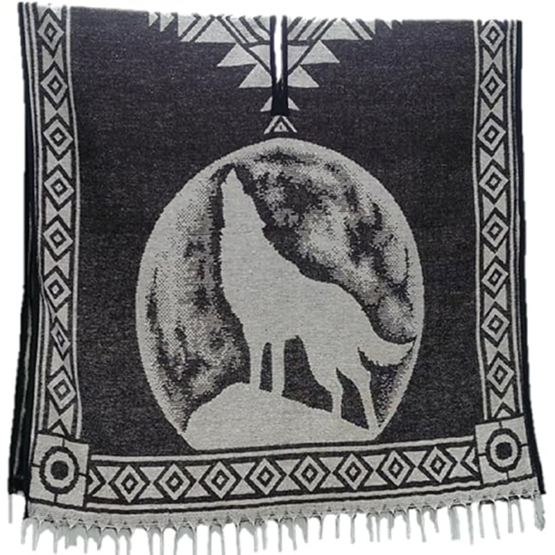 Poncho - Fleecy Howling Wolf