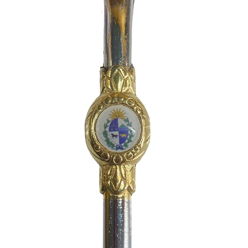 Yerba Mate 19cm drinking straw (Bombilla) with Emblem of  Uruguay