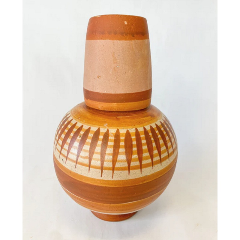 Botellon de Barro Terracotta Water Jug with Cup