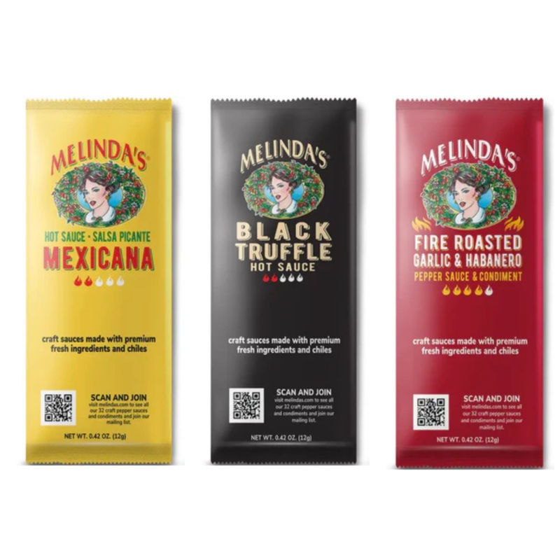 Melindas single serve packet sampler trio