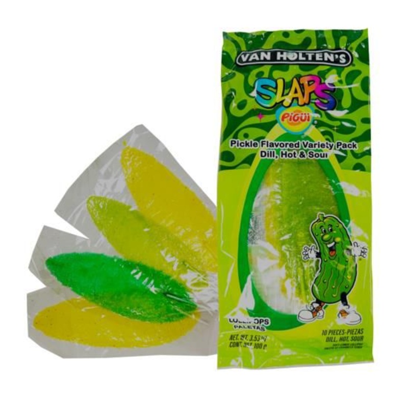 Pigui Slaps Mexican Candy Van Holtens Pickle Variety Flavor Mix - 10 pieces (95gm)