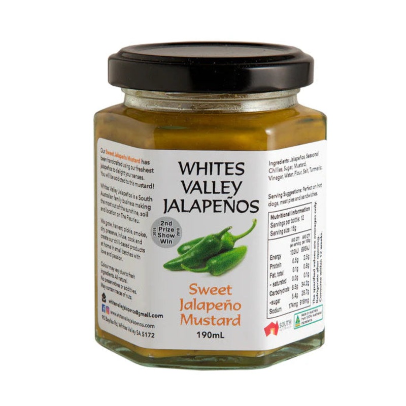 Whites Valley Jalapenos - Sweet Jalapeno Mustard 190gm