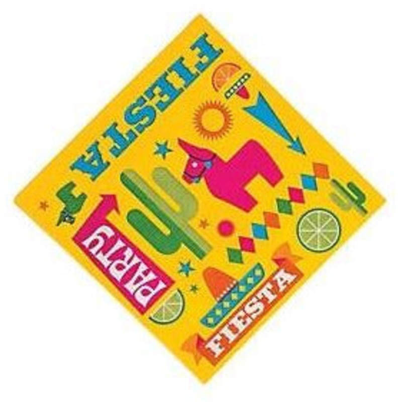 Fiesta Party Beverage Napkin - 16 pack