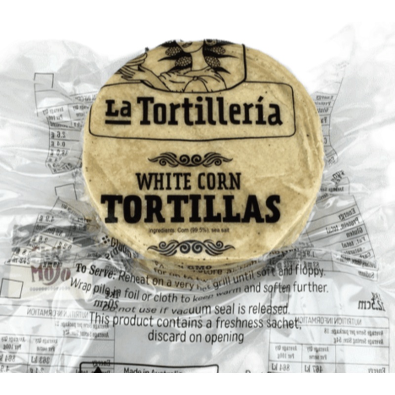 La Tortilleria Corn Tortillas 11cm - 500gm - approx 34