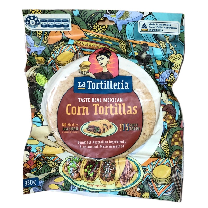 La Tortilleria White Corn Tortillas 14.5cm - 330gm (15 tortillas)