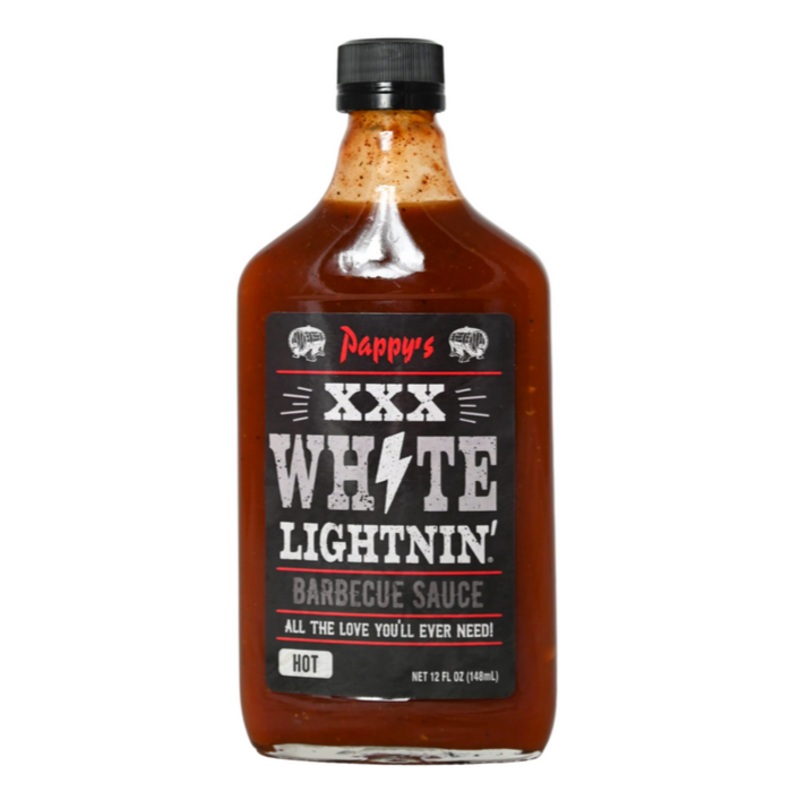 Pappys XXX White Lightnin BBQ Sauce 375ml (12oz)