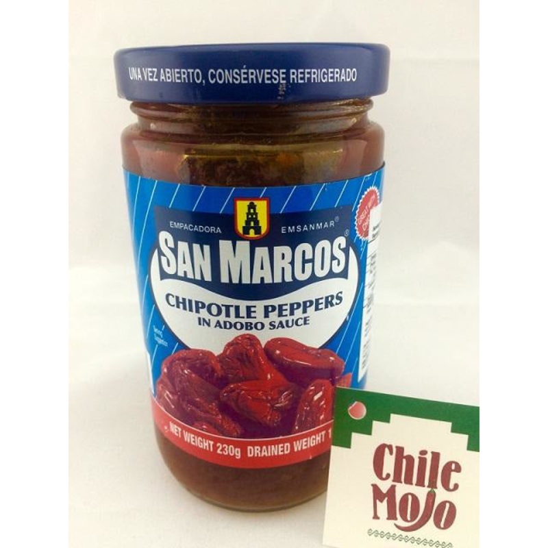 San Marcos Chiles chipotle en adobo JAR 230gm