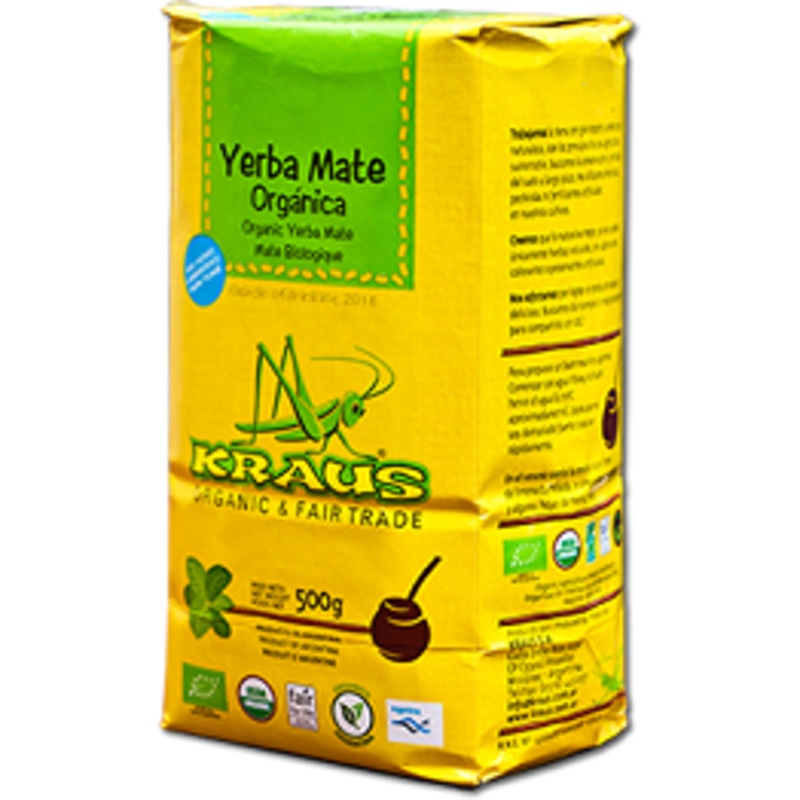 Yerba Mate 500gm Kraus Fair Trade Organic (con palo - sin humo)