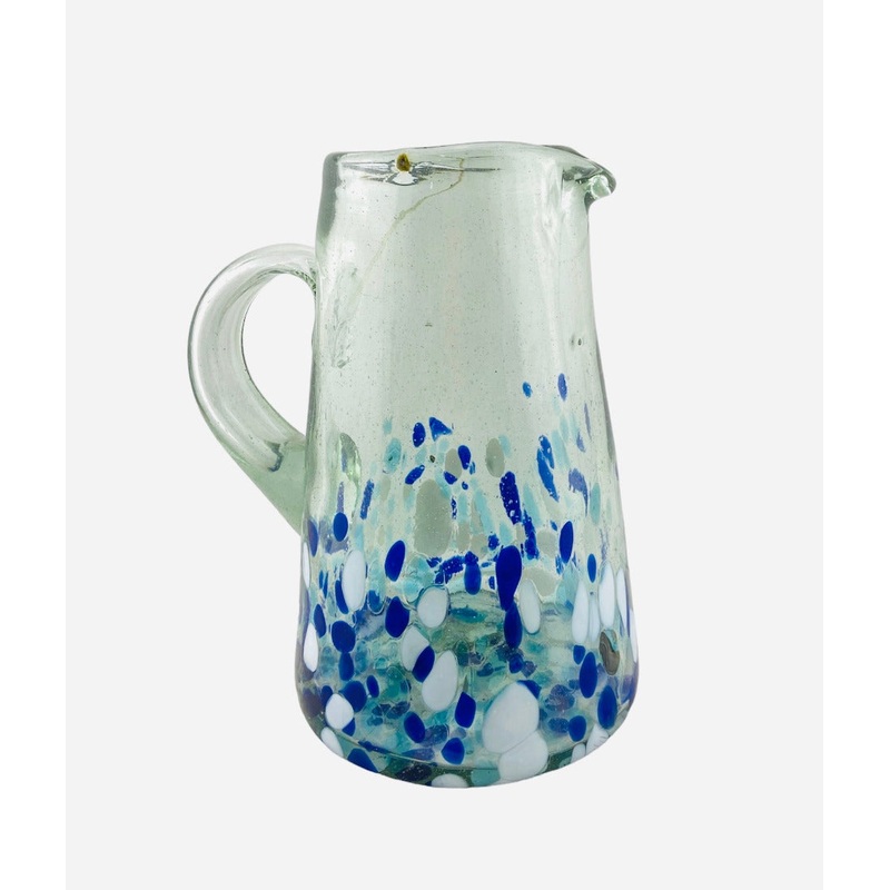 Handblown Glass Mexican Wide-base Pitcher