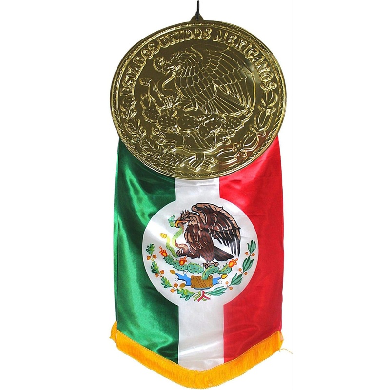 Mexican Flag Emblem w Metallic Coin