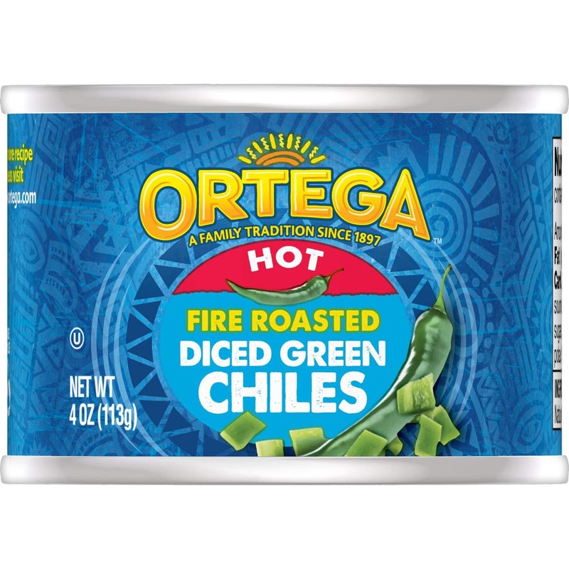 Ortega Fire Roasted Hot Diced Green Chiles 113gm (4oz)