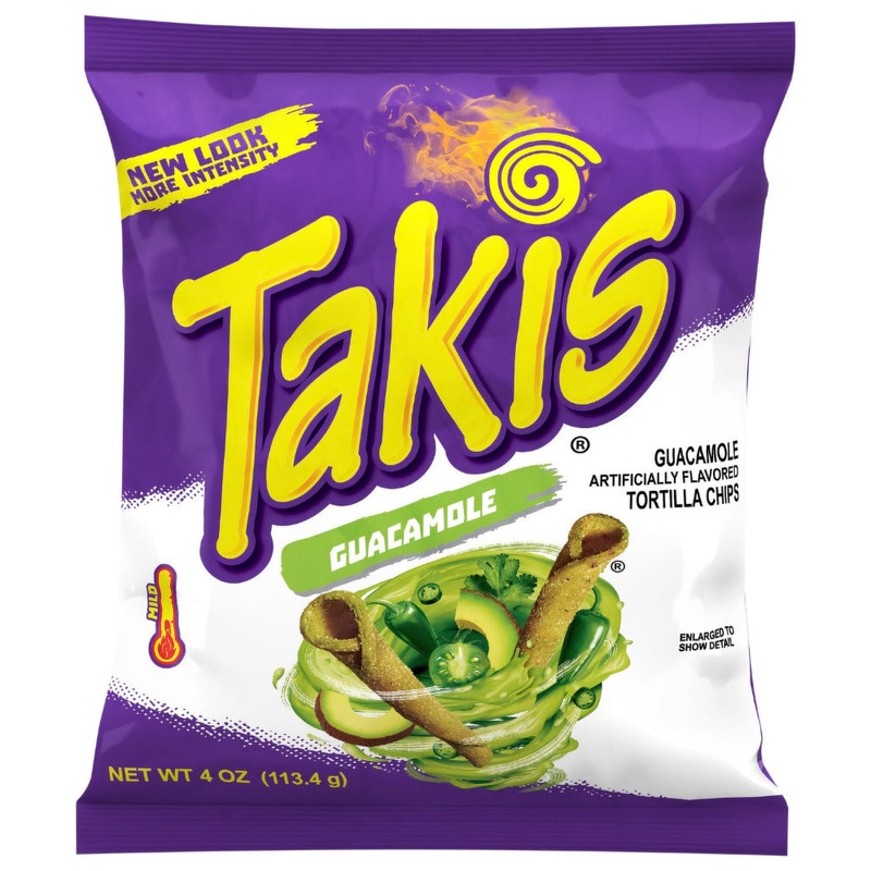 Takis Crunchy Guacamole Tortilla Chips 4oz (92gm) - best before Aug 2025