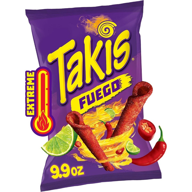 Takis Fuego Chili Pepper and Lime Tortilla Chips 280gm - BIG 9oz pack