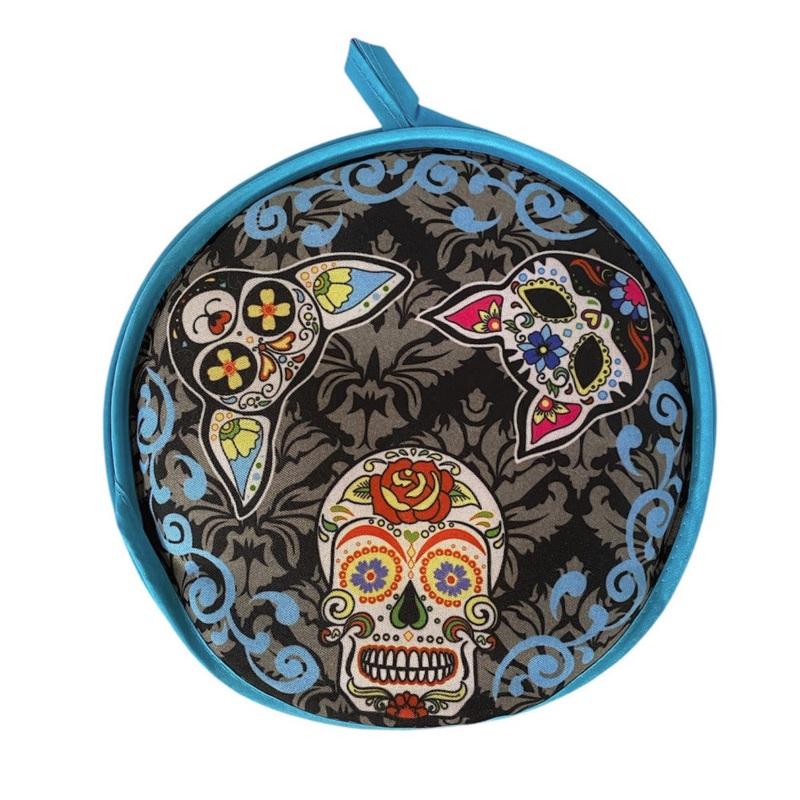 Tortilla Warmer - Day of the Dead Cat Dog and Skull