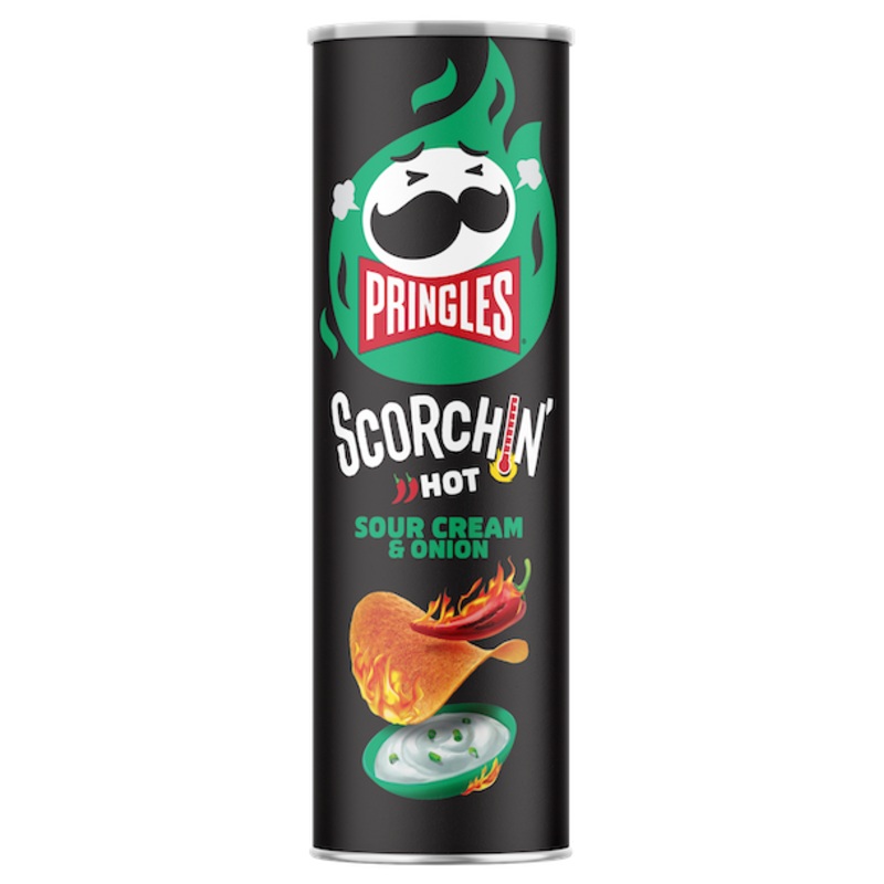 US Pringles Scorchin Hot Sour Cream and Onion Potato Chips 158g