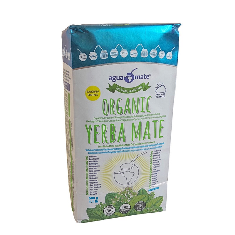 Yerba Mate 500gm Agua Mate Organic (con palo - sin humo)