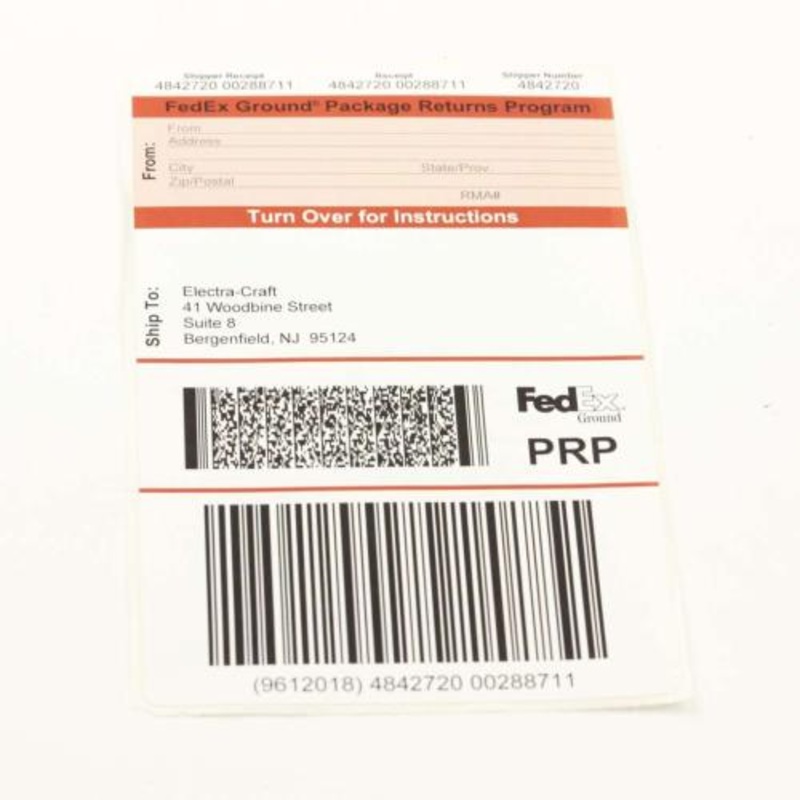 Delonghi Return Service Label - Prp-Bergenfield