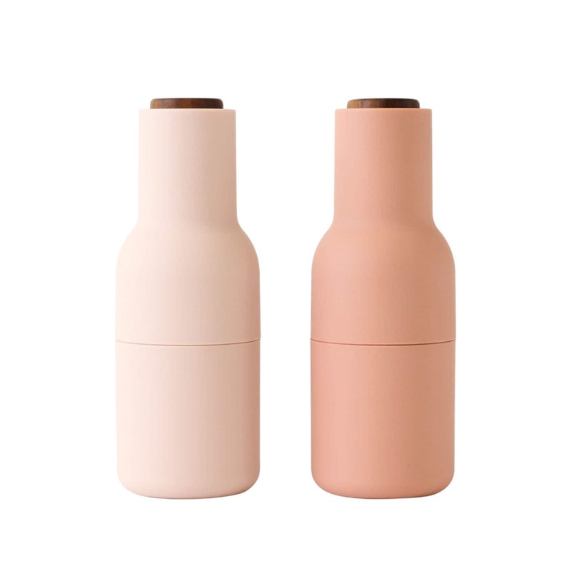 Audo 2 Pack Bottle Grinders with Walnut Top Nude & Walnut