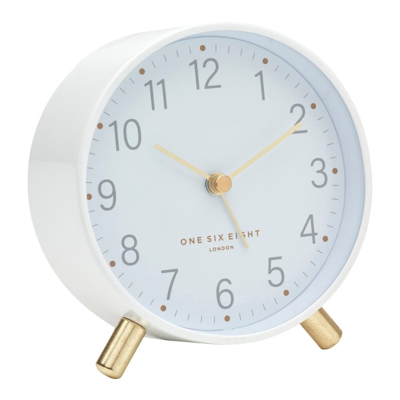Clock Obsession Maisie White Dial Alarm Clock