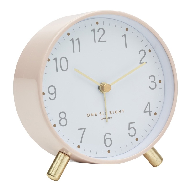 One Six Eight London Maisie Alarm Clock Blush and White