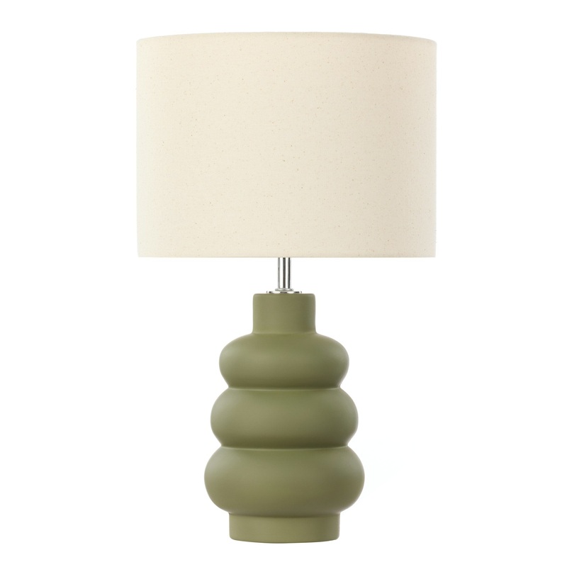 Amalfi Lincoln Table Lamp Green & Taupe 25x25x42cm