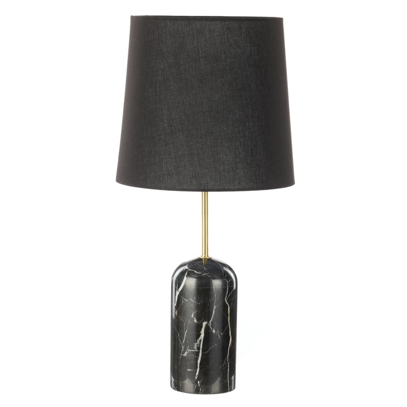 Amalfi Missouri Marble Table Lamp Black & Gold 30x30x62cm