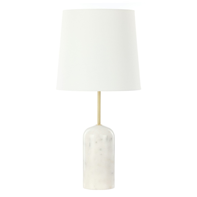 Amalfi Missouri Marble Table Lamp White & Gold 30x30x62cm