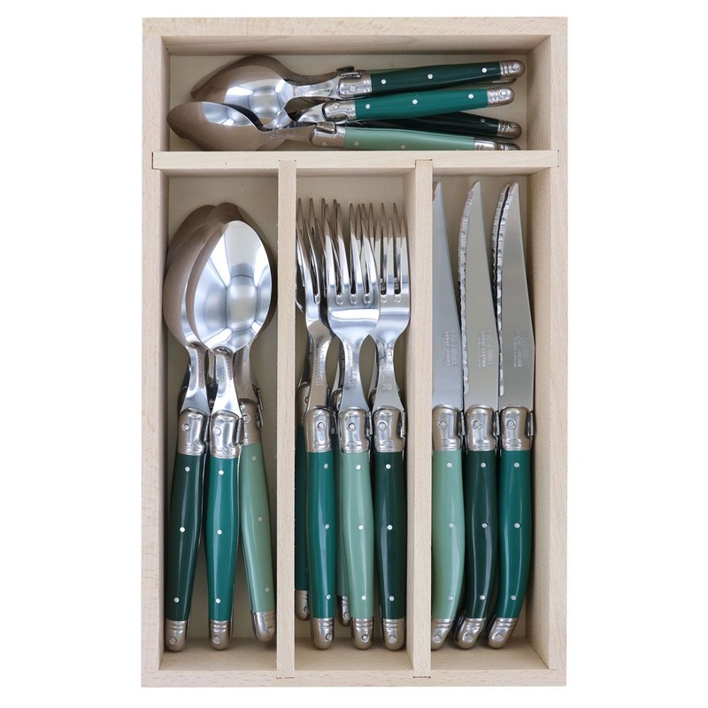 Laguiole Andre Verdier Debutant Cutlery Set Forest 24 Piece