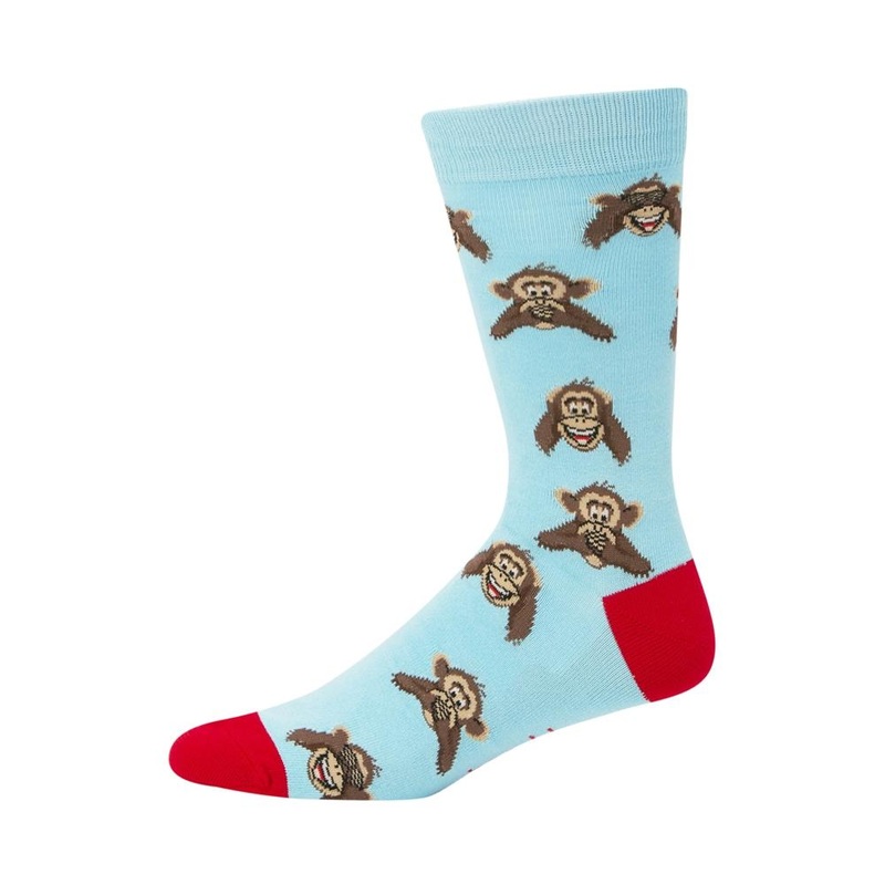 Bamboozld Monkey Business Socks Sky Blue
