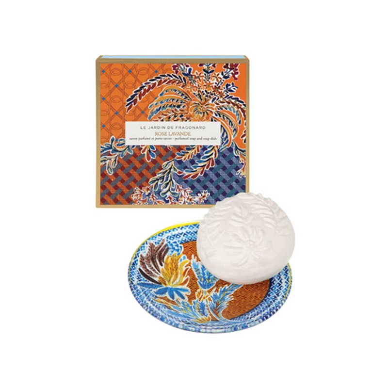 Fragonard Rose Lavender Soap and Dish Set