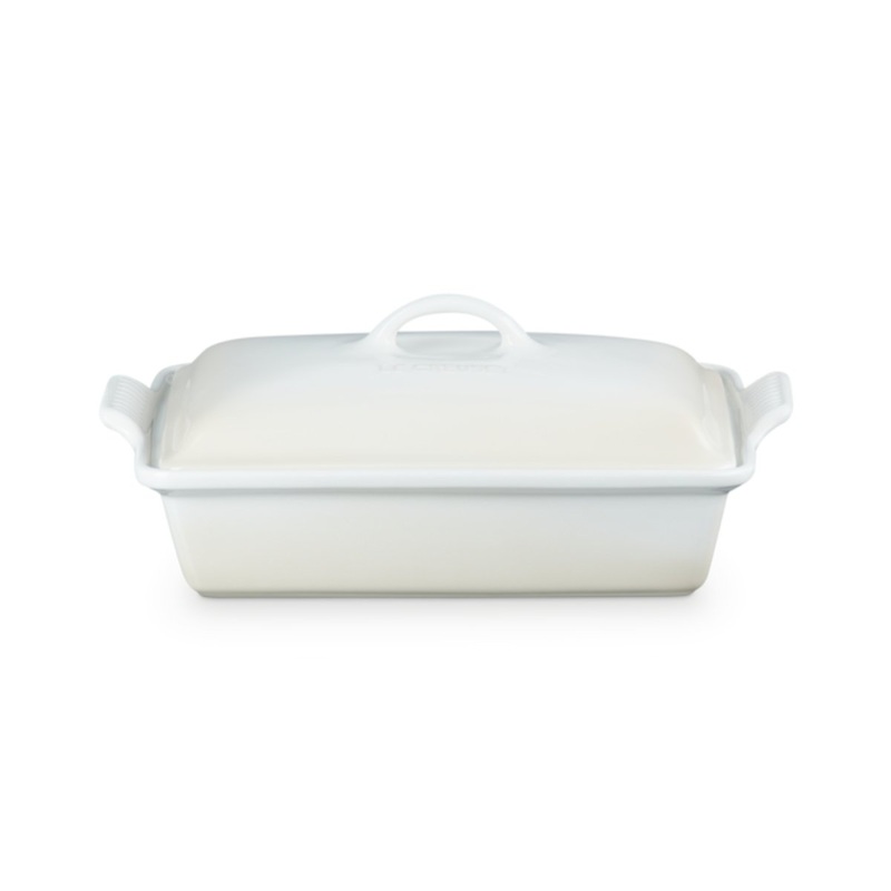 Le Creuset Heritage Rectangular Dish with Lid Meringue 33cm