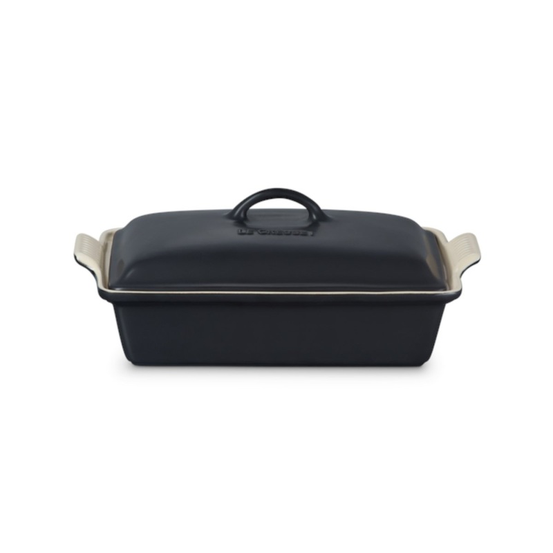 Le Creuset Heritage Rectangular Dish with Lid Satin Black 33cm