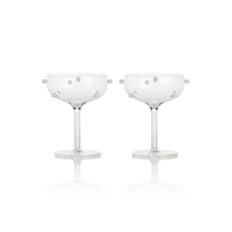 Maison Balzac Pomponette Champagne Coupe Glasses Clear 125ml (Set of 2)