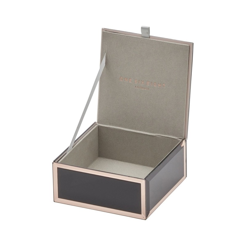 One Six Eight London Sara Jewellery Box Black Small