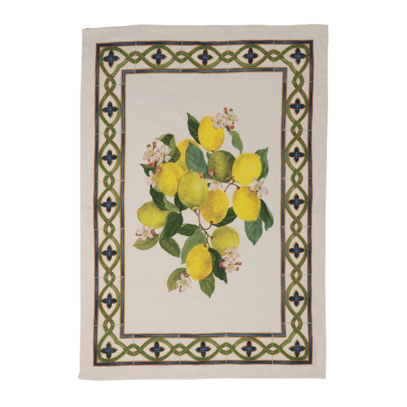 Tessitura Toscana Telerie Etruscan Garden Limoni Tea Towel 50cm x 70cm