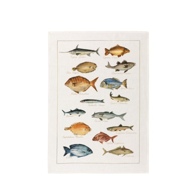 Tessitura Toscana Telerie La Mer Pesci Tea Towel 50 x 70cm