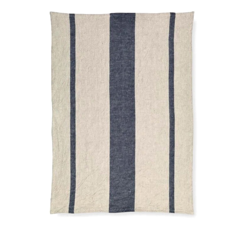Tessitura Toscana Telerie Maremma Blu Linen Tea Towel 60x70cm