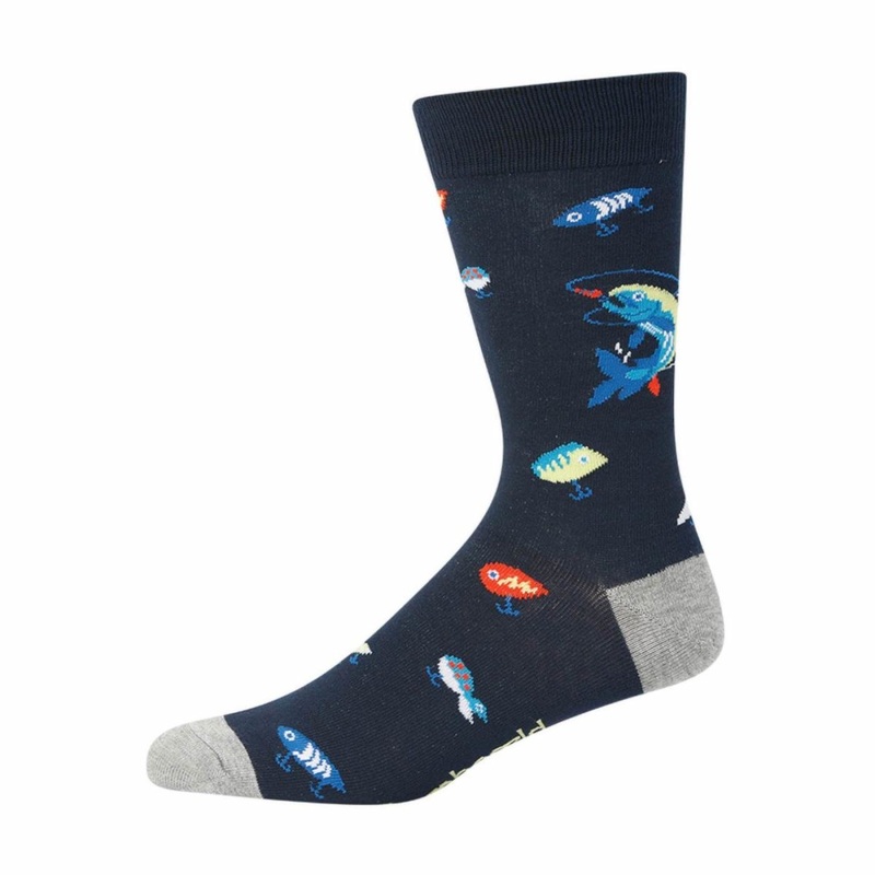 Bamboozld Bamboo Fishing Navy Socks