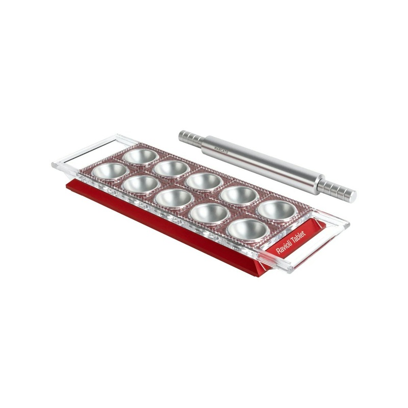 Marcato Ravioli Tablet w/Rolling Pin - Red