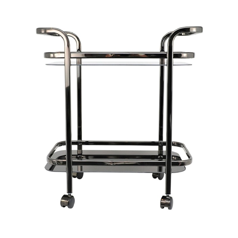 Pure Homewares Trist Nickel Glass Bar Cart Black