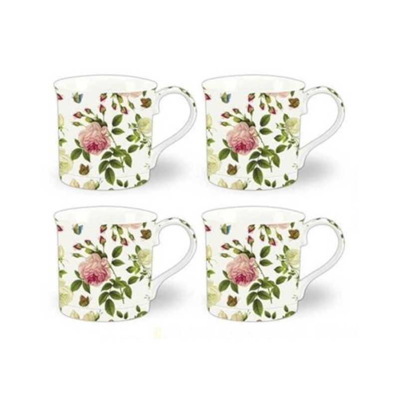 Heritage Butterfly Rose Mugs 300ml (Set of 4)
