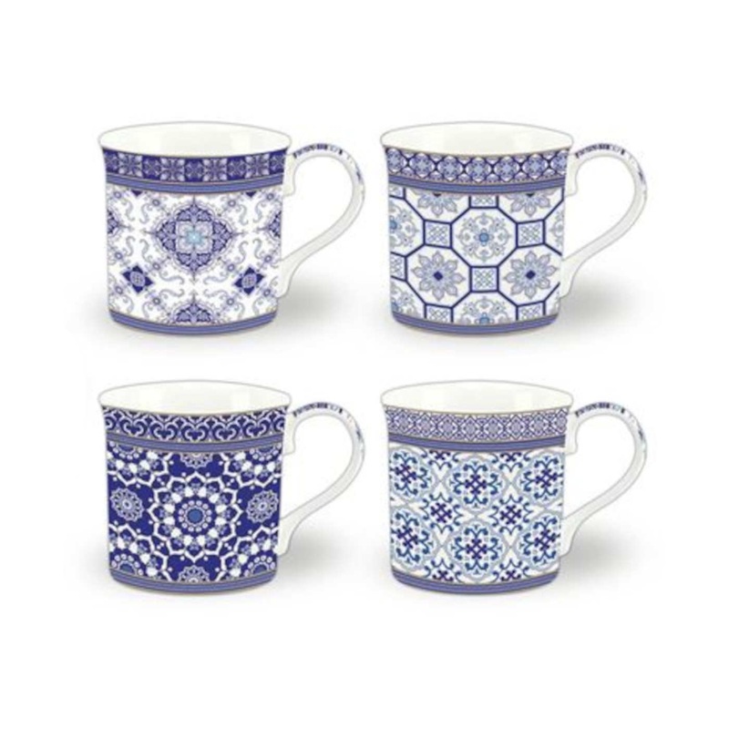 Heritage Venetian Mugs Blue 300ml (Set of 4)